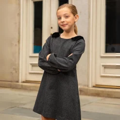 Appaman Party Dresses-Blair Bow Dress NoirMicroPlaid