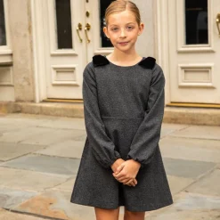 Appaman Party Dresses-Blair Bow Dress NoirMicroPlaid