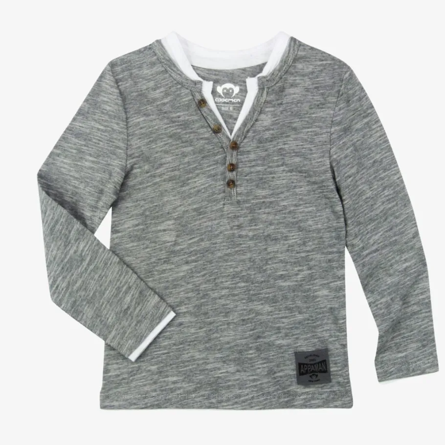 Appaman Henleys & Polos-Camden Henley GreyStripe