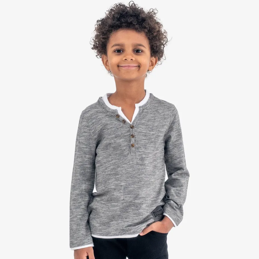 Appaman Henleys & Polos-Camden Henley GreyStripe