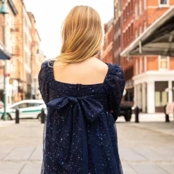 Appaman Party Dresses-Chelsea Bow Dress NavyBlue