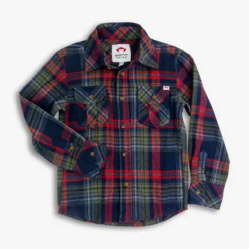 Appaman Flannels|Sweatshirts & Hoodies-Flannel Shirt Navy/CranberryPlaid