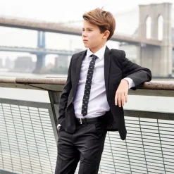 Appaman Accessories|Ties & Belts-Logo Tie BlackLogo
