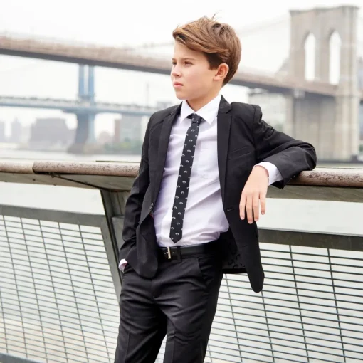 Appaman Accessories|Ties & Belts-Logo Tie BlackLogo