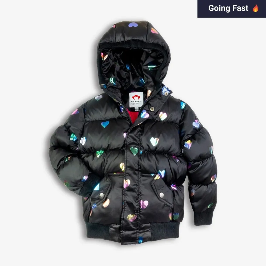 Appaman Winter Coats|Down Coats-Puffy Coat RainbowHearts