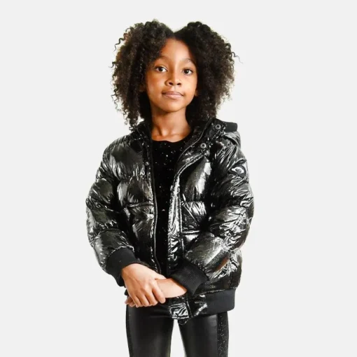 Appaman Winter Coats|Down Coats-Puffy Coat BlackGlitter