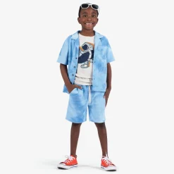 Appaman Henleys & Polos-Resort Shirt BlueTieDye