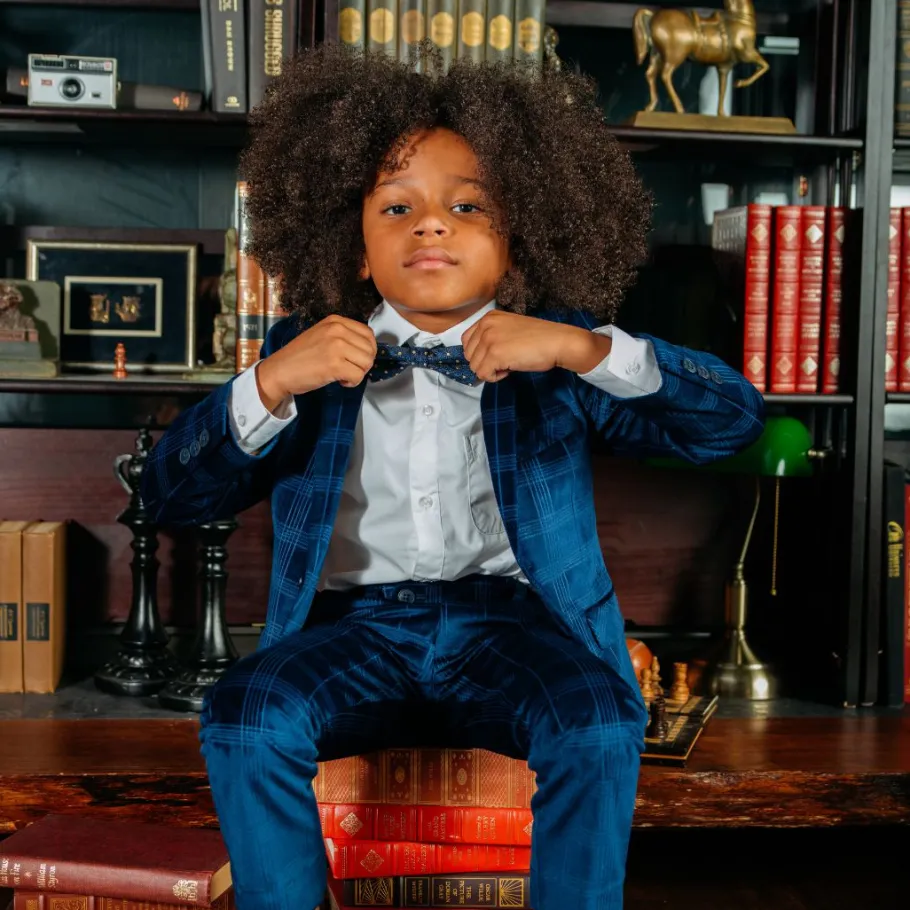 Appaman Ties & Belts|Ties & Belts-Silk Bow Tie Navy/GoldDots