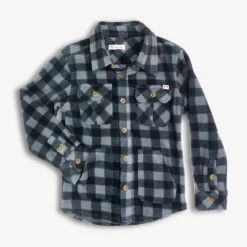Appaman Flannels|Sweatshirts & Hoodies-Snow Fleece Shirt Grey/BlackCheck
