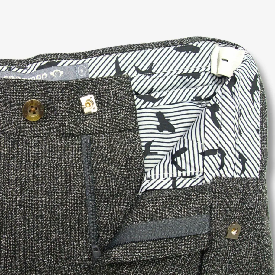 Appaman Separates|Suit Pants-Stretchy Suit Pant NoirMicroPlaid