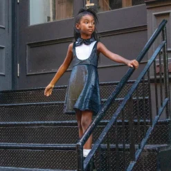 Appaman Party Dresses-Tuxedo Dress BlackVelvet