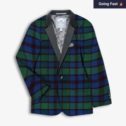 Appaman Separates|Blazers & Jackets-Tuxedo Suit Jacket BlackwatchVelvetPlaid